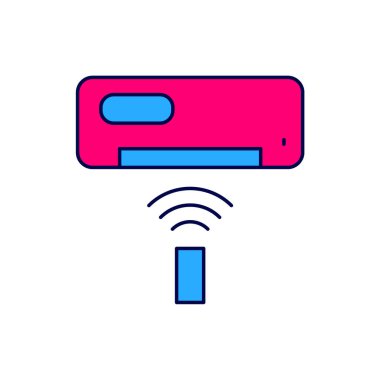 Filled outline Air conditioner icon isolated on white background. Split system air conditioning. Cool and cold climate control system. Vector.