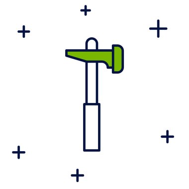 Doldurulmuş Çekiç simgesi beyaz arkaplanda izole edildi. Tamir için bir araç. Vektör.