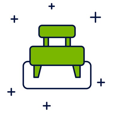 Doldurulmuş Bench simgesi beyaz arkaplanda izole edildi. Vektör.