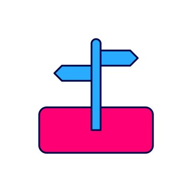 Ana hatlı trafik levhası. Beyaz arkaplanda sinyal simgesi izole edildi. İşaretçi sembolü. İzole sokak bilgi levhası. Yön tabelası. Vektör.