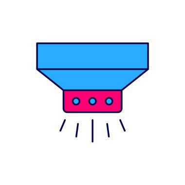 Doldurulmuş Ateş püskürtme sistemi simgesi beyaz arkaplanda izole edildi. Fıskiye, yangın söndürücü, katı ikon. Vektör.