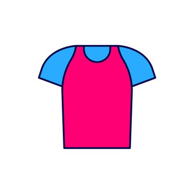 Filled outline T-shirt icon isolated on white background. Shirt. Vector.