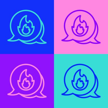 Acil durum ikonuna sahip pop sanat hattı telefonu. Renkli arka planda 911 'i arayın. Polis, ambulans, itfaiye, çağrı, telefon. Vektör.