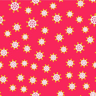 Hat Gemisi direksiyon simgesi kırmızı arka planda izole edilmiş. Vektör