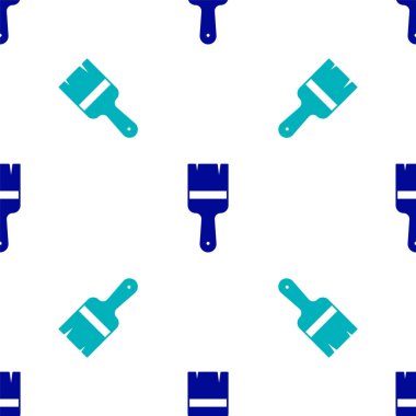 Mavi boya fırçası simgesi beyaz arkaplanda izole edilmiş pürüzsüz desen. Vektör