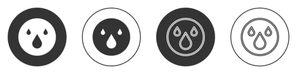 Μαύρο Εικονίδιο Σταγόνα Νερό Απομονώνονται Λευκό Φόντο Κουμπί Διάνυσμα — Διανυσματικό Αρχείο