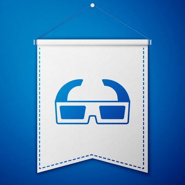 Blaue Kinobrille Isoliert Auf Blauem Hintergrund Weiße Wimpelvorlage Vektor — Stockvektor