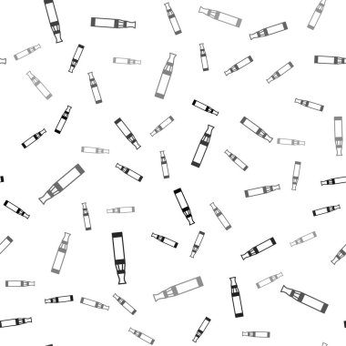 Siyah Elektronik sigara ikonu beyaz arka planda izole edilmiş pürüzsüz desen. Tüttürme aleti. Buharlaştırıcı Cihaz. Vektör