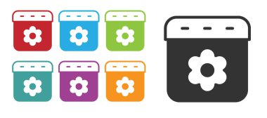 Siyah Takvim yay simgesi beyaz arkaplanda izole edildi. Olay hatırlatma sembolü. Simgeleri renklendirin. Vektör