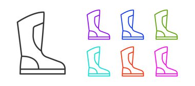 Siyah çizme çizme çizmesi simgesi beyaz arkaplanda izole edildi. Simgeleri renklendirin. Vektör.