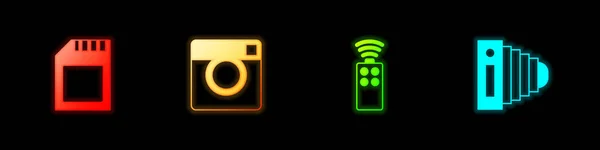 Ορισμός Κάρτας Φωτογραφική Μηχανή Τηλεχειριστήριο Και Εικονίδιο Διάνυσμα — Διανυσματικό Αρχείο