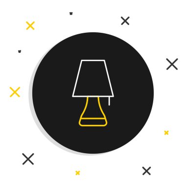 Çizgi Masa Lambası simgesi beyaz arkaplanda izole edildi. Renkli taslak konsepti. Vektör