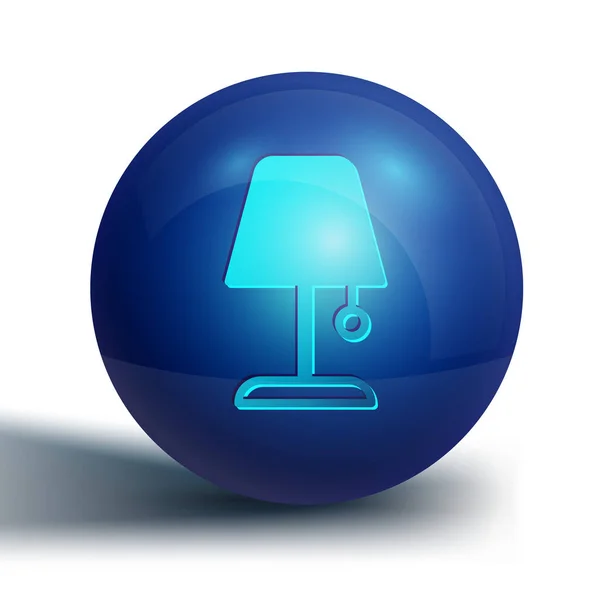 Blaues Tischlampen Symbol Isoliert Auf Weißem Hintergrund Nachtlicht Blauer Kreis — Stockvektor