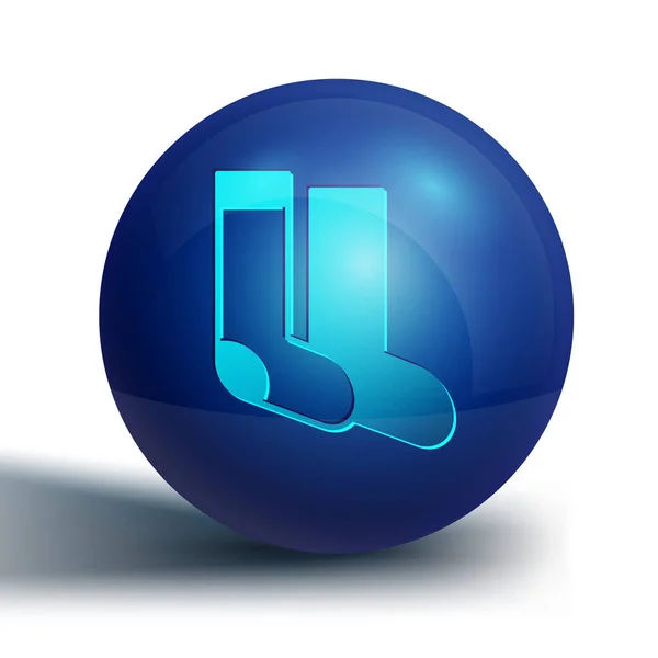 Blaue Socken Symbol Isoliert Auf Weißem Hintergrund Blauer Kreis Knopf — Stockvektor