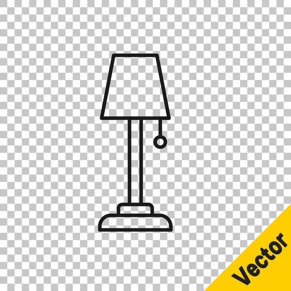Schwarze Linie Stehlampe Symbol Isoliert Auf Transparentem Hintergrund Vektor — Stockvektor
