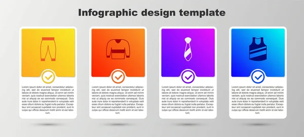 Ensemble Pantalons Pull Cravate Maillot Corps Modèle Infographie Entreprise Vecteur — Image vectorielle