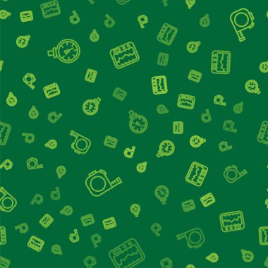 Hat basınçlı su sayacını, rulet inşaatını ve ölçme aletini pürüzsüz şablona ayarlayın. Vektör.