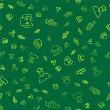 Sırt çantası, mezuniyet şapkası ve kış eşarbı, kusursuz desenli. Vektör.