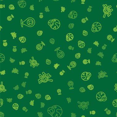 Arama işi için Worker 'ın konumunu büyüteç olarak ayarla ve Globe' u ve insanları sorunsuz bir şekilde yerleştir. Vektör.