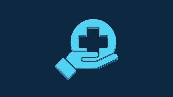 Blue Cross Hospital Medical Icon Isolated Blue Background First Aid — Stock Video