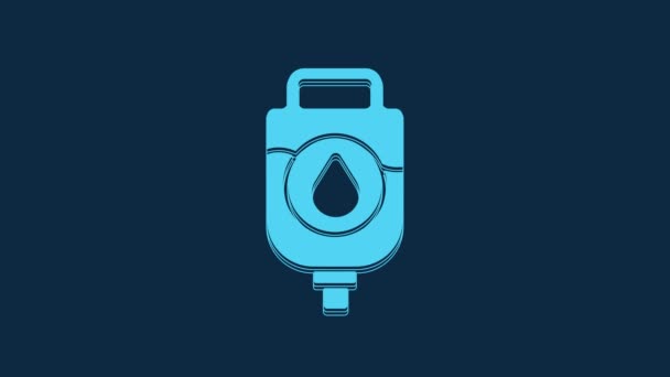 Blue Bag Icon Isolated Blue Background Blood Bag Donate Blood — Wideo stockowe