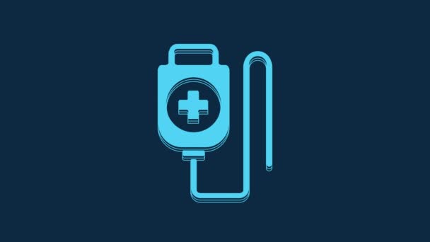 Blue Bag Icon Isolated Blue Background Blood Bag Donate Blood — Wideo stockowe