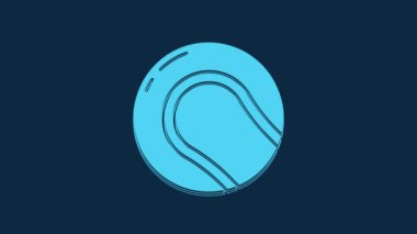 Blue Baseball ball icon isolated on blue background. 4K Video motion graphic animation.