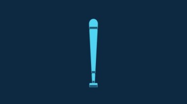 Blue Baseball bat icon isolated on blue background. Sport equipment. 4K Video motion graphic animation.