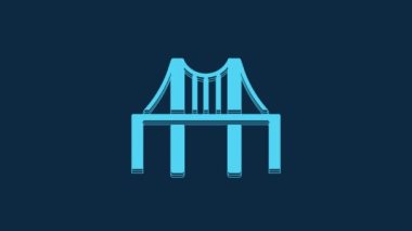 Blue Golden gate bridge icon isolated on blue background. San Francisco California United States of America. 4K Video motion graphic animation.