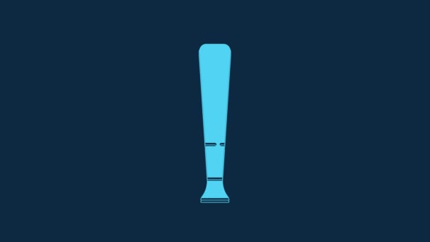 Blue Baseball Bat Icon Isolated Blue Background Sport Equipment Video — Vídeo de Stock