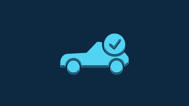 Blue Auto Service Vérifier Icône Automobile Isolé Sur Fond Bleu — Video