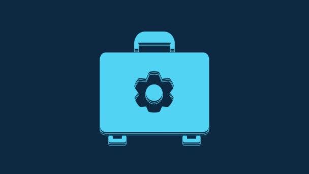 Blue Toolbox Icon Isolated Blue Background Tool Box Sign Video — Stock video