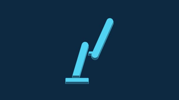 Blue Windscreen Wiper Icon Isolated Blue Background Video Motion Graphic — Stock Video