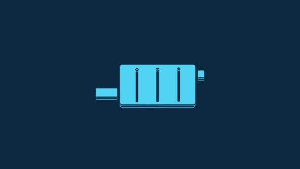 Blue Car Muffler Icon Isolated Blue Background Exhaust Pipe Video — Vídeos de Stock