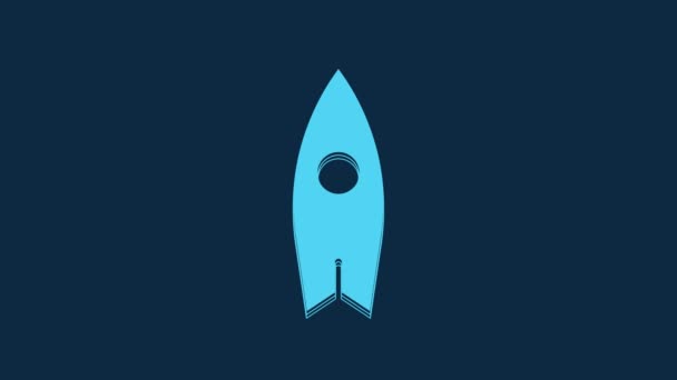 Blue Surfboard Icon Isolated Blue Background Surfing Board Extreme Sport — Wideo stockowe