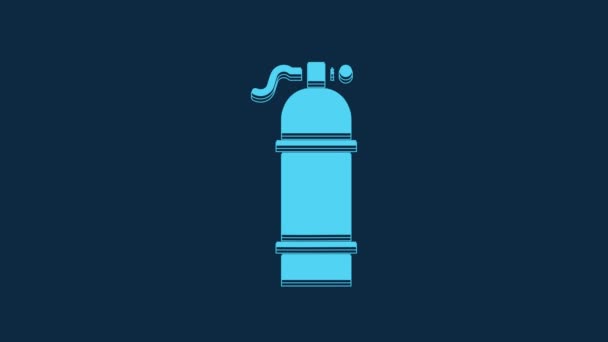 Blue Aqualung Icon Isolated Blue Background Oxygen Tank Diver Diving — Vídeos de Stock