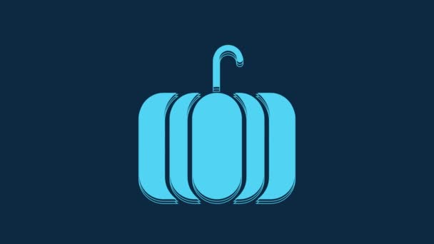 Blue Pumpkin Icon Isolated Blue Background Happy Halloween Party Video — Stock Video