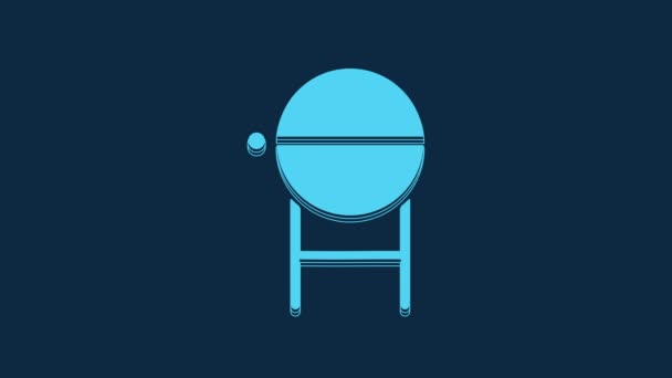 Blue Barbecue Grill Icon Isolated Blue Background Bbq Grill Party — Stockvideo