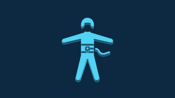 Blue Bungee Icono Salto Aislado Sobre Fondo Azul Animación Gráfica — Vídeo de stock