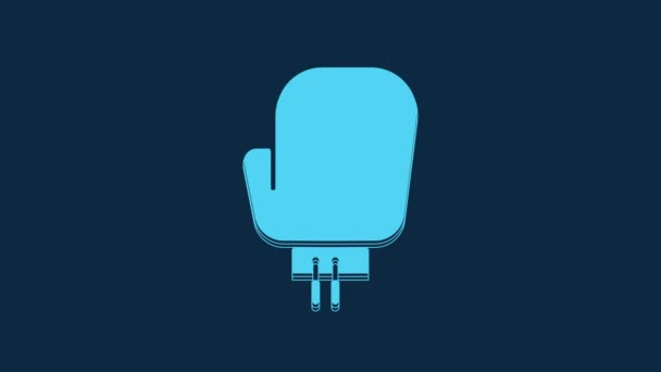 Blaues Boxhandschuh Symbol Isoliert Auf Blauem Hintergrund Video Motion Grafik — Stockvideo