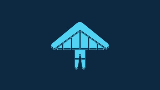 Ікона Blue Hang Ізольована Синьому Фоні Екстремальний Спорт Відеографічна Анімація — стокове відео