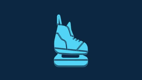Icono Patines Azules Aislado Sobre Fondo Azul Icono Zapatos Patín — Vídeos de Stock
