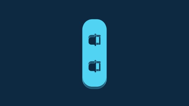 Blue Snowboard Icon Isolated Blue Background Snowboarding Board Icon Extreme — Stockvideo