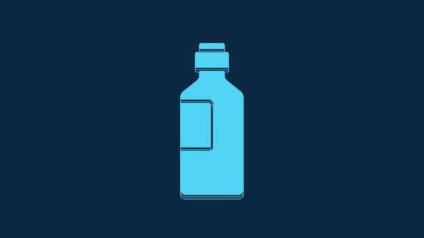 Blue Bottle Water Icon Isolated Blue Background Soda Aqua Drink — Wideo stockowe