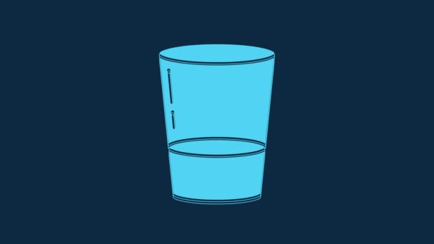 Blue Glass Water Icon Isolated Blue Background Soda Glass Video — Vídeo de stock