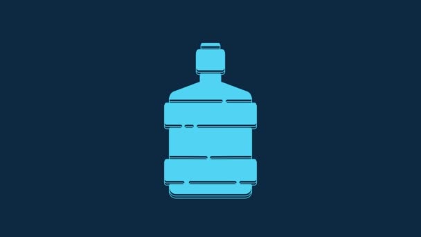 Blue Big Bottle Clean Water Icon Isolated Blue Background Plastic — Vídeo de Stock