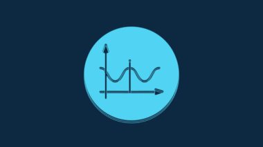 Blue Graph, schedule, chart, diagram, infographic, pie graph icon isolated on blue background. 4K Video motion graphic animation.