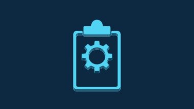 Mavi arka planda 24 saatlik servis simgesine sahip Mavi Kontrol Listesi panosu. 4K Video hareketli grafik canlandırması.