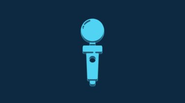 Blue Joystick for arcade machine icon isolated on blue background. Joystick gamepad. 4K Video motion graphic animation.