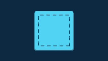Blue Sewing Pattern icon isolated on blue background. Markings for sewing. 4K Video motion graphic animation.